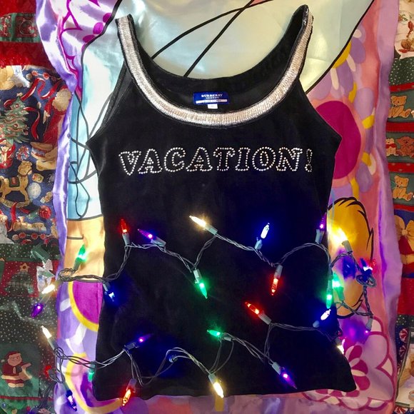 HURRY!! STORE CLOSE THIS WEEK!! BURBERRY LONDON BLUE LABEL VELBET TANK - Picture 1 of 3